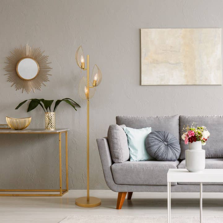 River of Goods - Wholesale Floor Lamp - 59.25"H Noelle Gold Leaf Shade Floor Lamp5