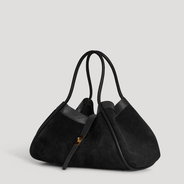 Prestige Milano - Wholesale Tote Bag - Women's - Borsa Mayfair in camoscio nero e pelle Togo4