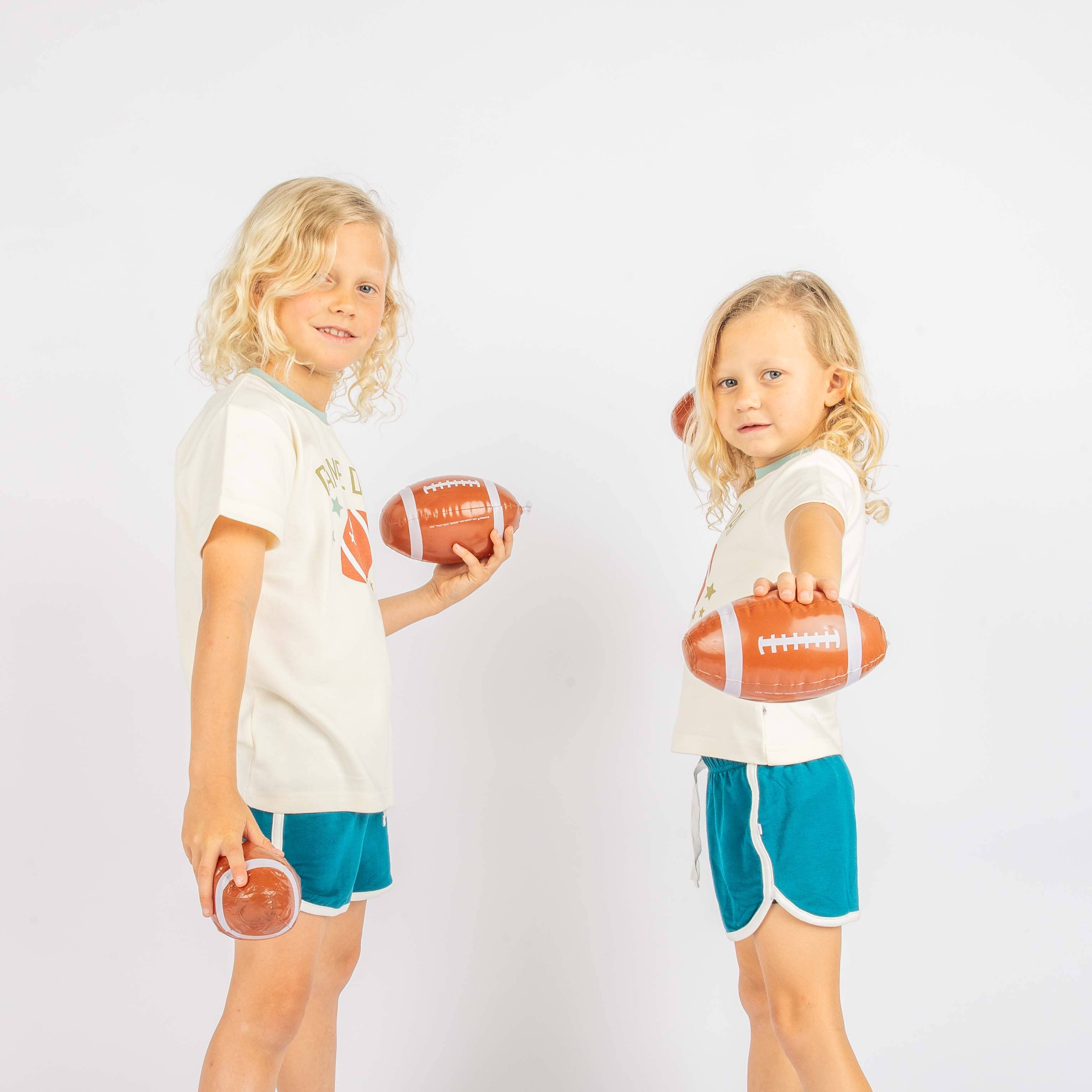 Emerson and Friends - Vente T-shirt sérigraphié – enfant - T-shirt à anneaux en coton pour enfants Football Game Day Sports2