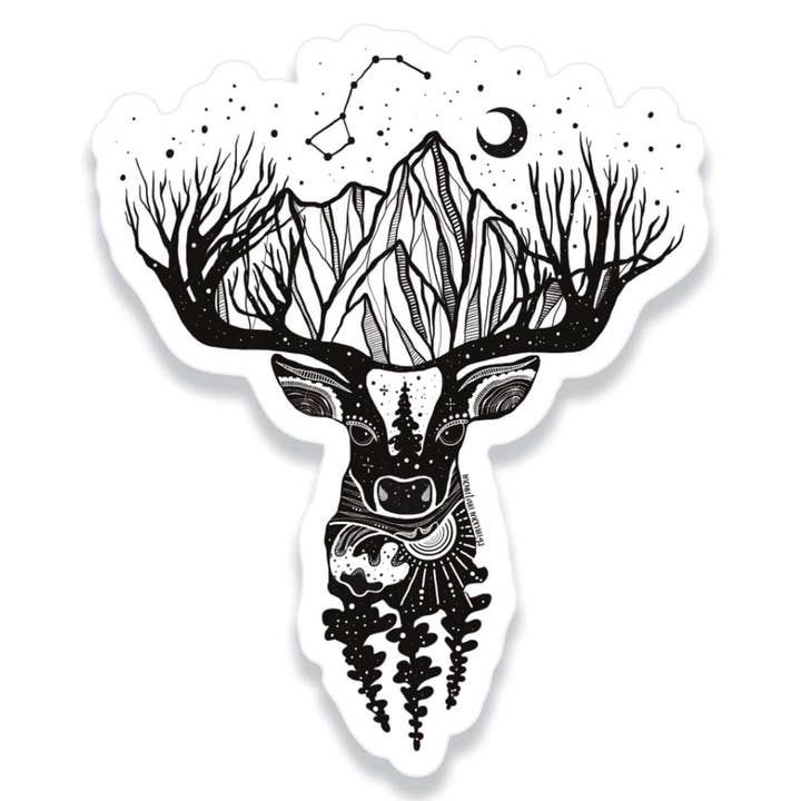 Sticker herten voor wholesale door Mountain Mornings