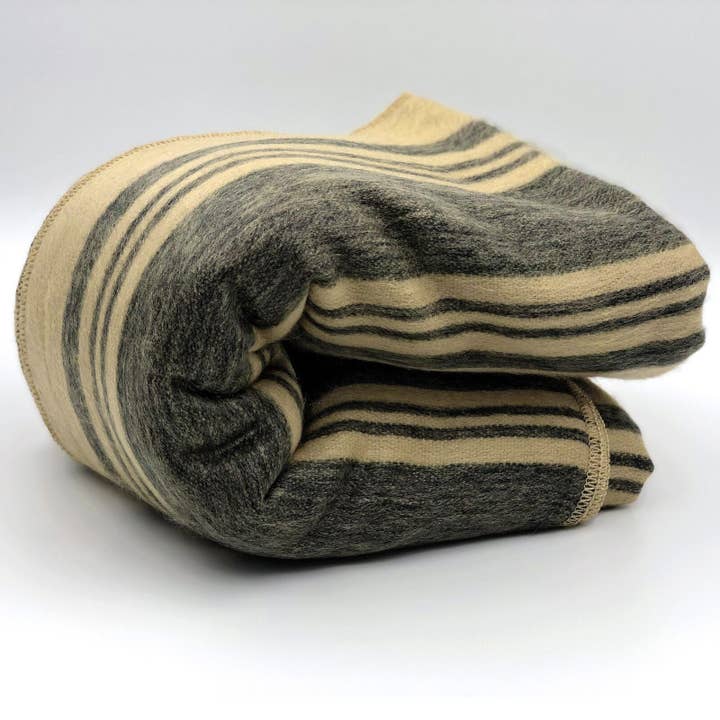 ECUALAMA - Vente Plaids - Couvre-lit en laine d'alpaga doux et chaud pour bébé Motif rayé Dijon8