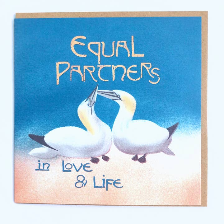 Love Card Equal Partners – Gannet Pair for wholesale by Giverly of Dunbar Greeting Cards