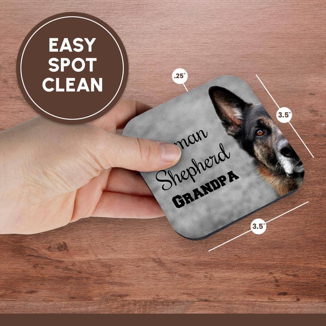 3dRose - Wholesale Coasters - 3dRose, Photo of a German Shepherd with German Shepherd Grandpa in black., Coaster13