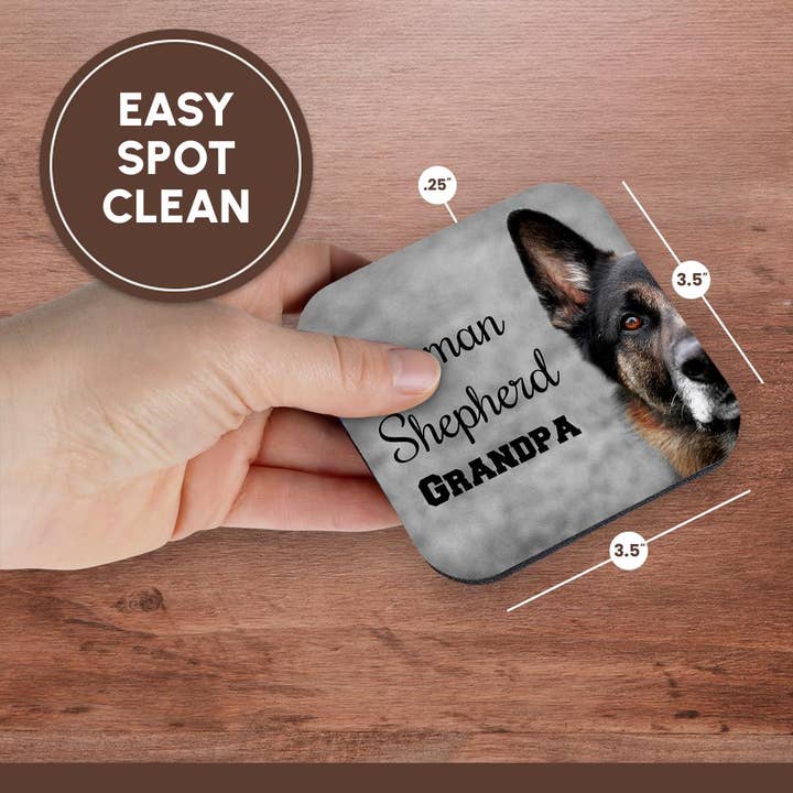 3dRose - Wholesale Coasters - 3dRose, Photo of a German Shepherd with German Shepherd Grandpa in black., Coaster13