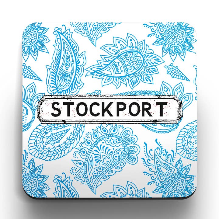 Blue and White Paisley Coasters (set of 4) for wholesale by tinned snail