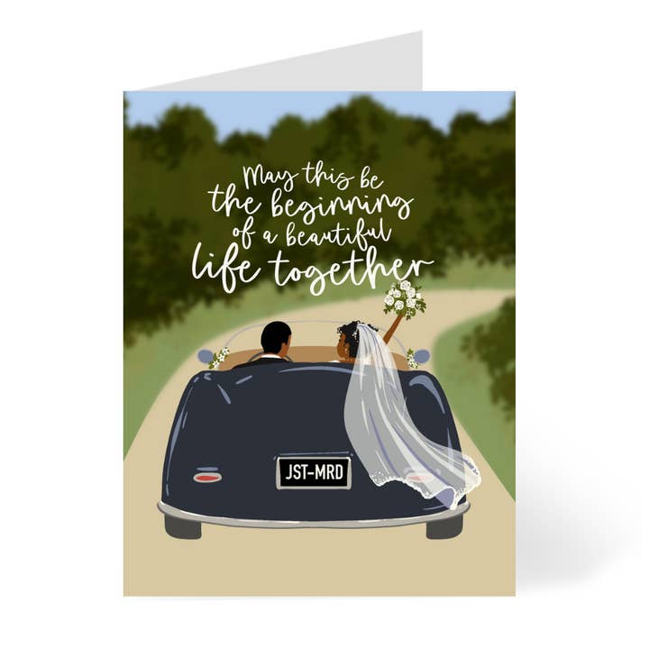 Trouwkaart "Samen voor het leven" - zwart koppel voor wholesale door CheerNotes Greeting Cards & Stationery