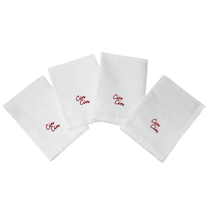 'Cin Cin' Dinner Napkins (Set of 4) for wholesale by Casa Stilo