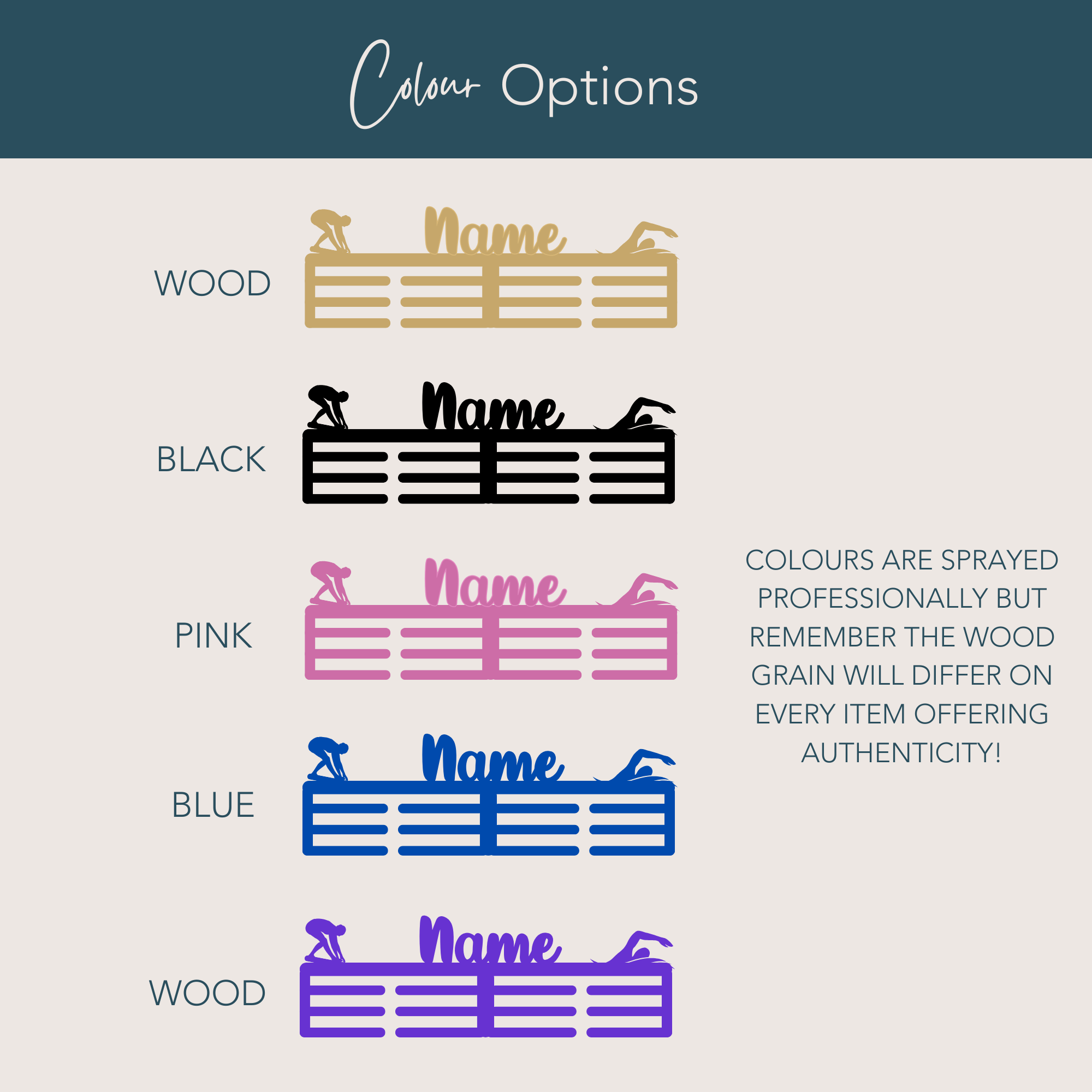 Harwill and Fox - Vendita all'ingrosso Decorazione da parete 3D - Portamedaglie Personalizzato per Nuoto8