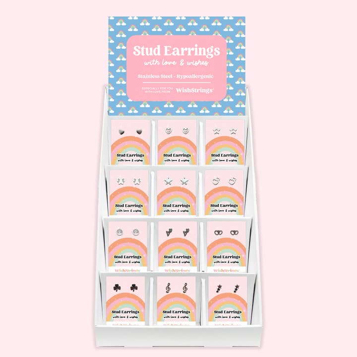 Stud Earrings Collection - Pre-filled Counter Display Stand for wholesale by WishStrings