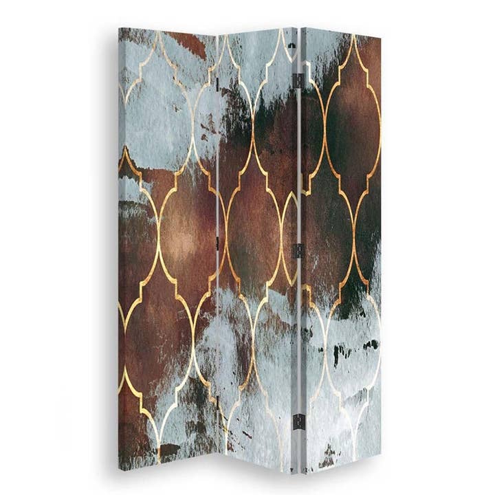 Moroccan Clover in Brown Room Divider 3 Parts for wholesale by Motivartdesign