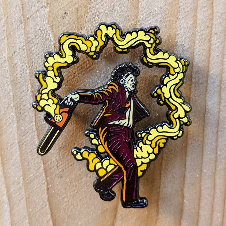 Leatherface Sunset Variant Lapel Pin for wholesale by Negamidas