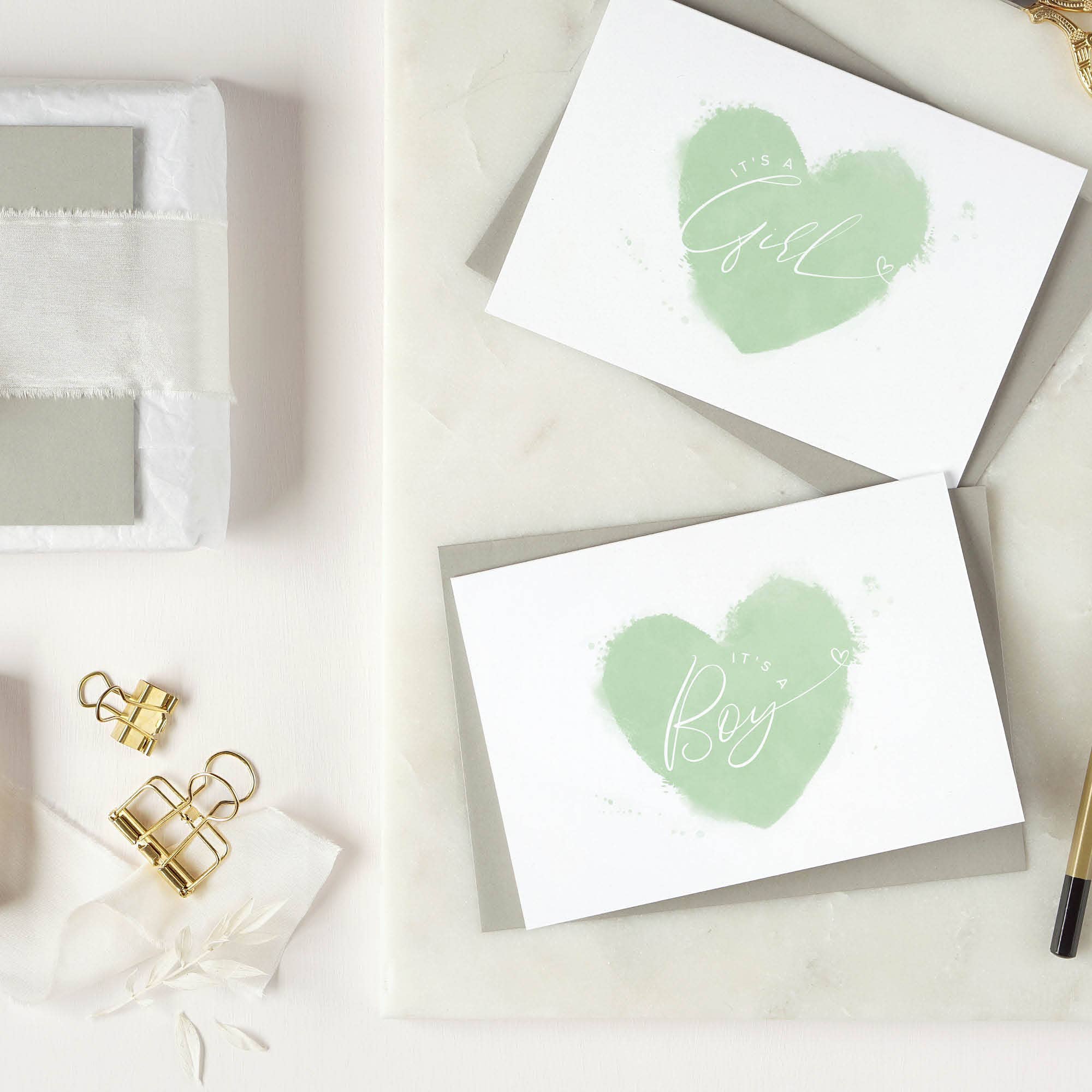 Jennifer Tune - Wholesale Baby Card - It's A Girl Heart, Greetings Card1