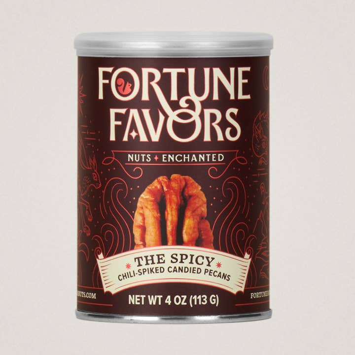 4 oz de pacanes confites épicées Fortune Favors pour la vente par Fortune Favors