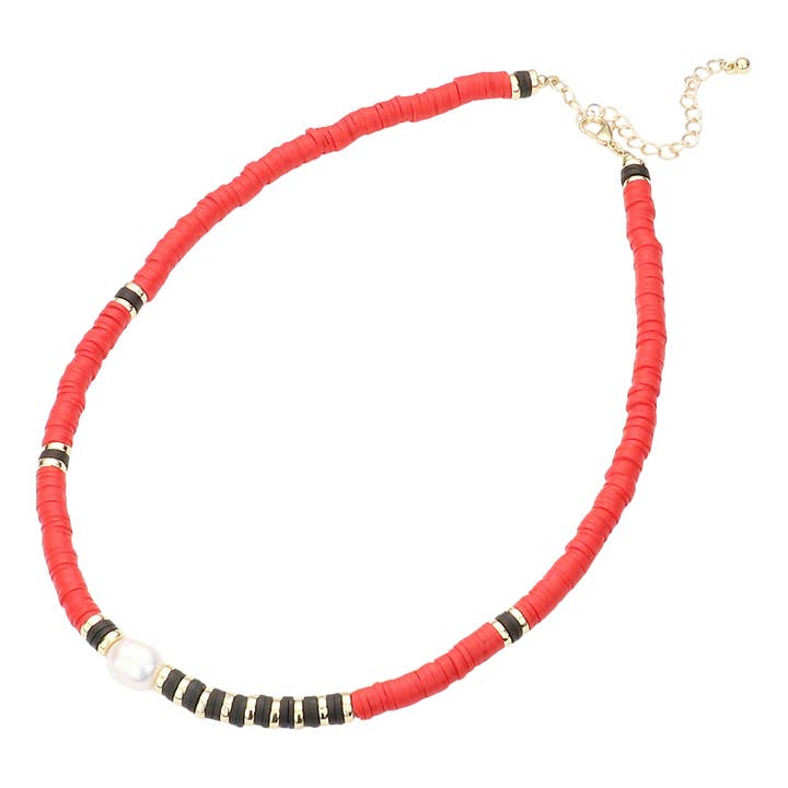 Sensibling Corp. - Wholesale Beaded/Pearl Necklace - Freshwater Pearl Accented Heishi Beaded Necklace5