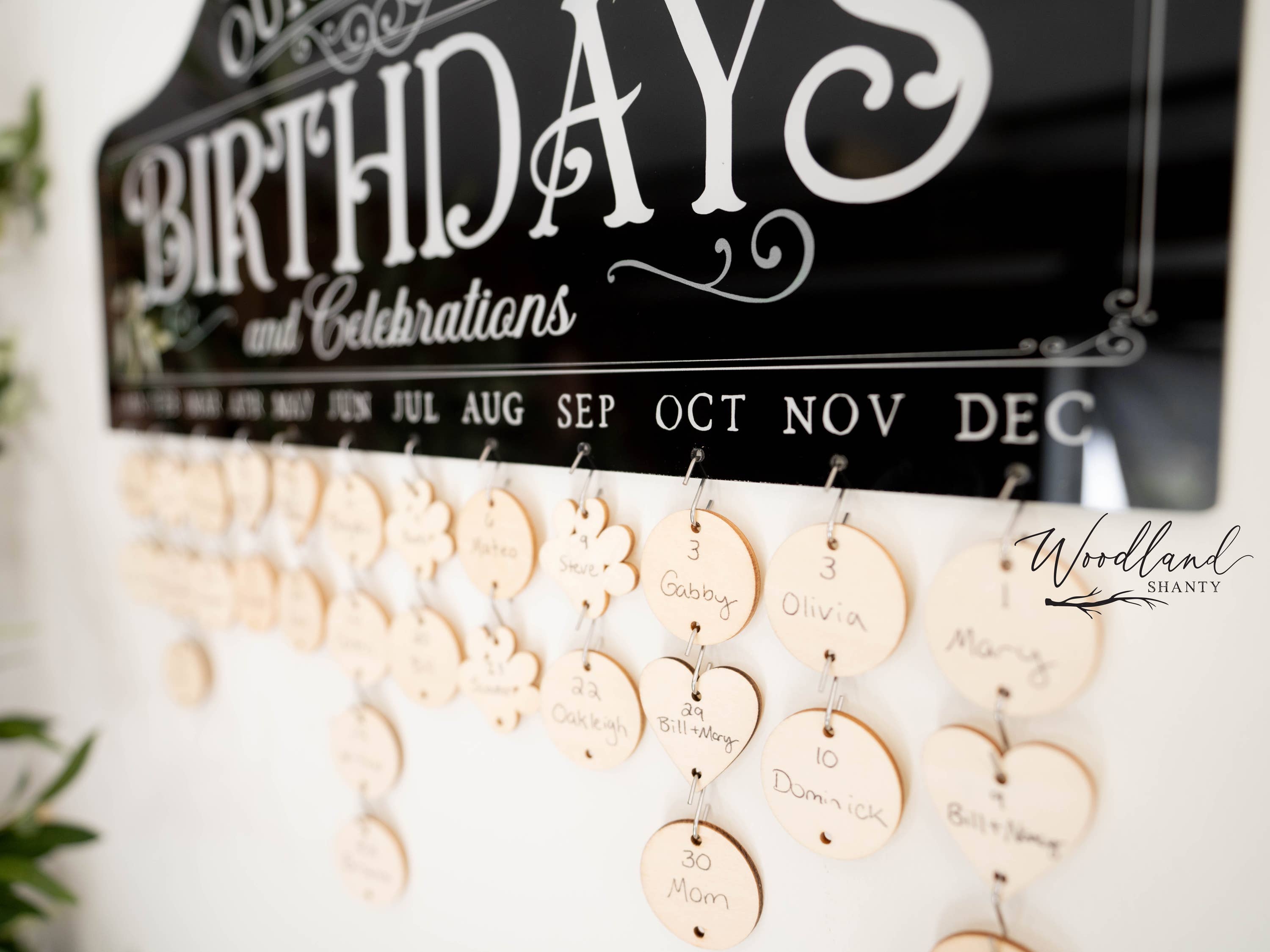 Woodland Shanty - Wholesale Sign - Family Birthday Calendar, Perpetual Birthday Calendar Board1