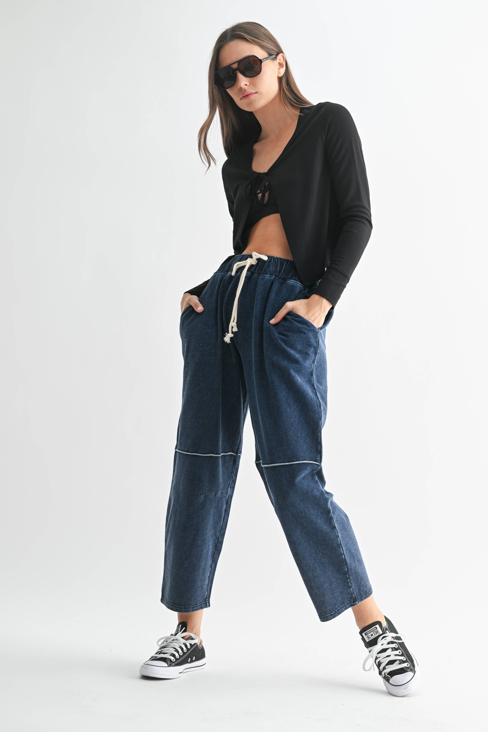 Mono B - Wholesale Sweatshirt - Women's - Charming Ballet Tie-Front Sweater11