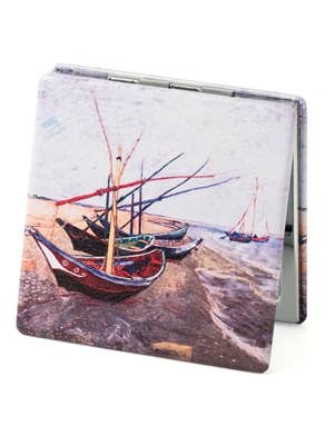 Espelho de Viagem Barcos de Pesca na Praia de Van Gogh por atacado de Value Arts