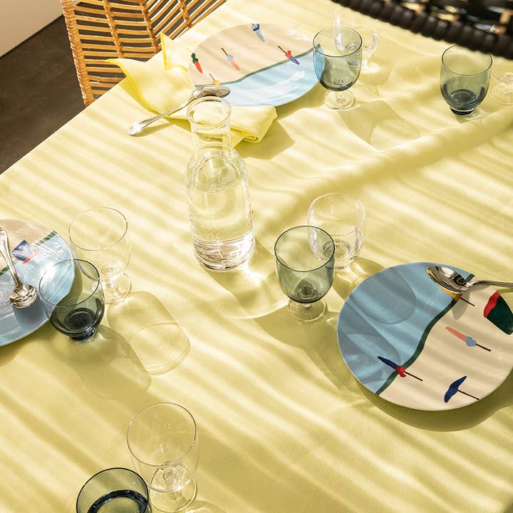 Degrenne Paris - Wholesale Dinner Plate - DESTINATION MER - Gift Box of 6 round plates 23cm