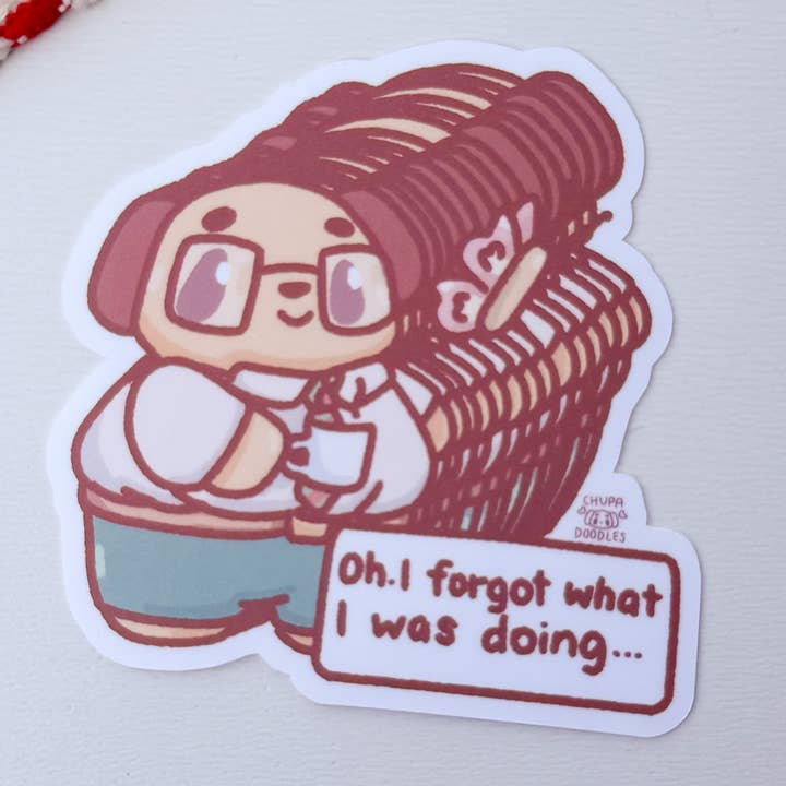 Chupadoodles – Engroshandel Klistermærke – Sød forsinket bjørn i forretningsdragt klistermærke - Mat finish2