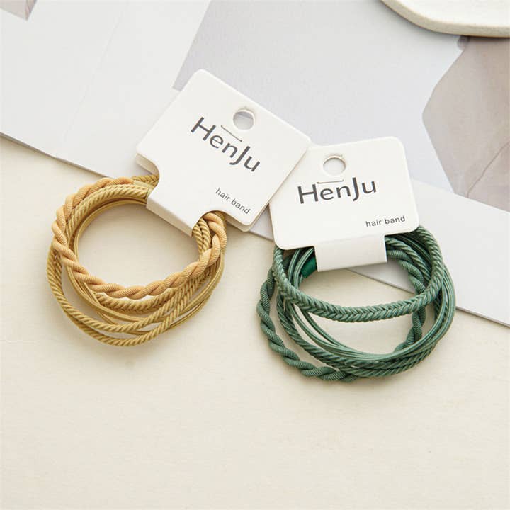 ACCITY - Wholesale Hair Tie - 4PCS/SET SUPER STRETCHY ELASTIC SIMPLE HAIR TIES_CWAHA0334