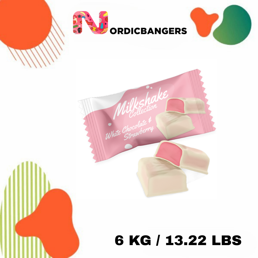 Nordicbangers - Swedish Candy Supply - Wholesale Fudge - Milkshake White Choc&Strawberry 2KG2