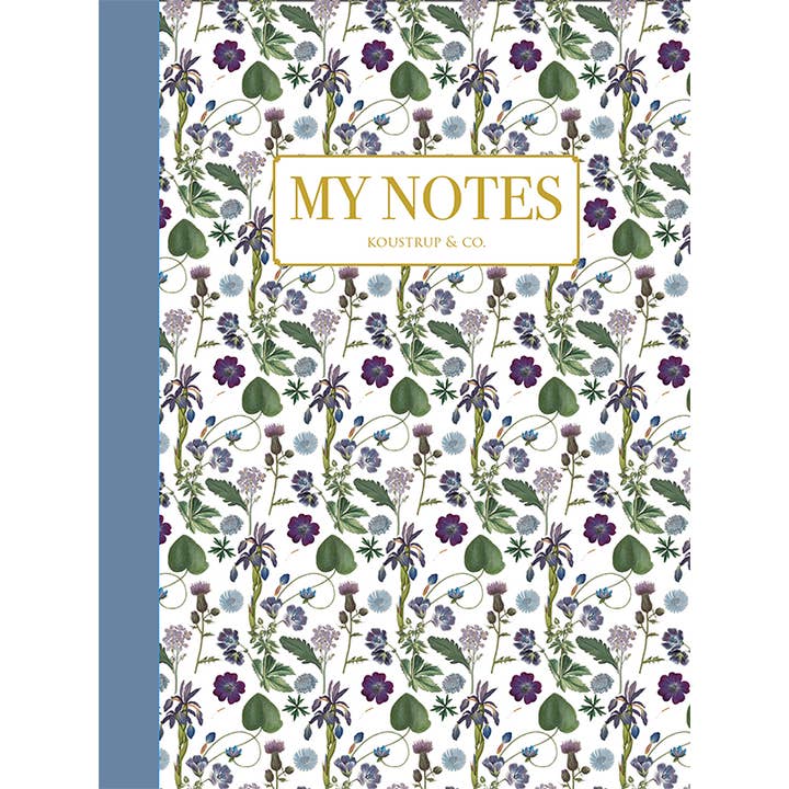 Koustrupco - Wholesale Notebook - Blue floral pattern - Note Booklet - Made in Denmark1