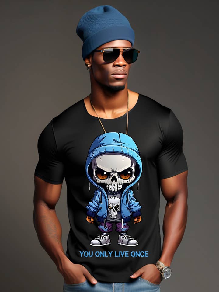 Magliette Skull Boy You Only Live Once | Grooveman Music per la vendita all'ingrosso da parte di Grooveman Music