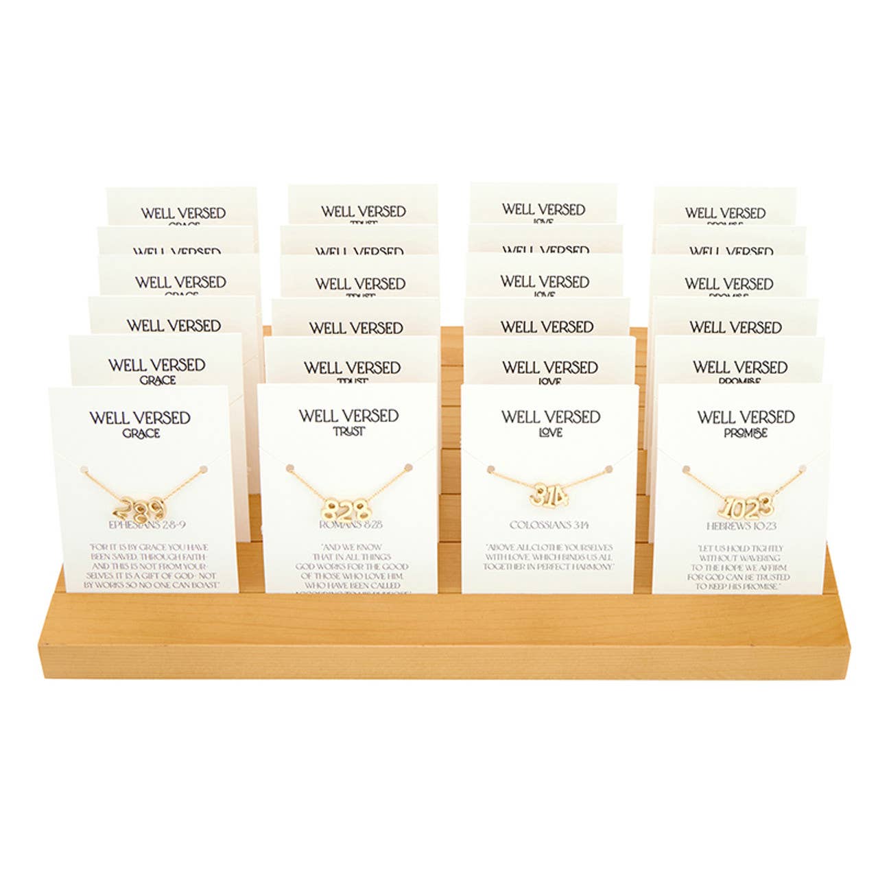 Faithworks by Creative Brands - Wholesale Retailer Display - Jewelry - Verse Necklace Filled Display - Spring 2511