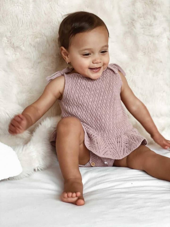 Penny romper | mauve for wholesale on Faire