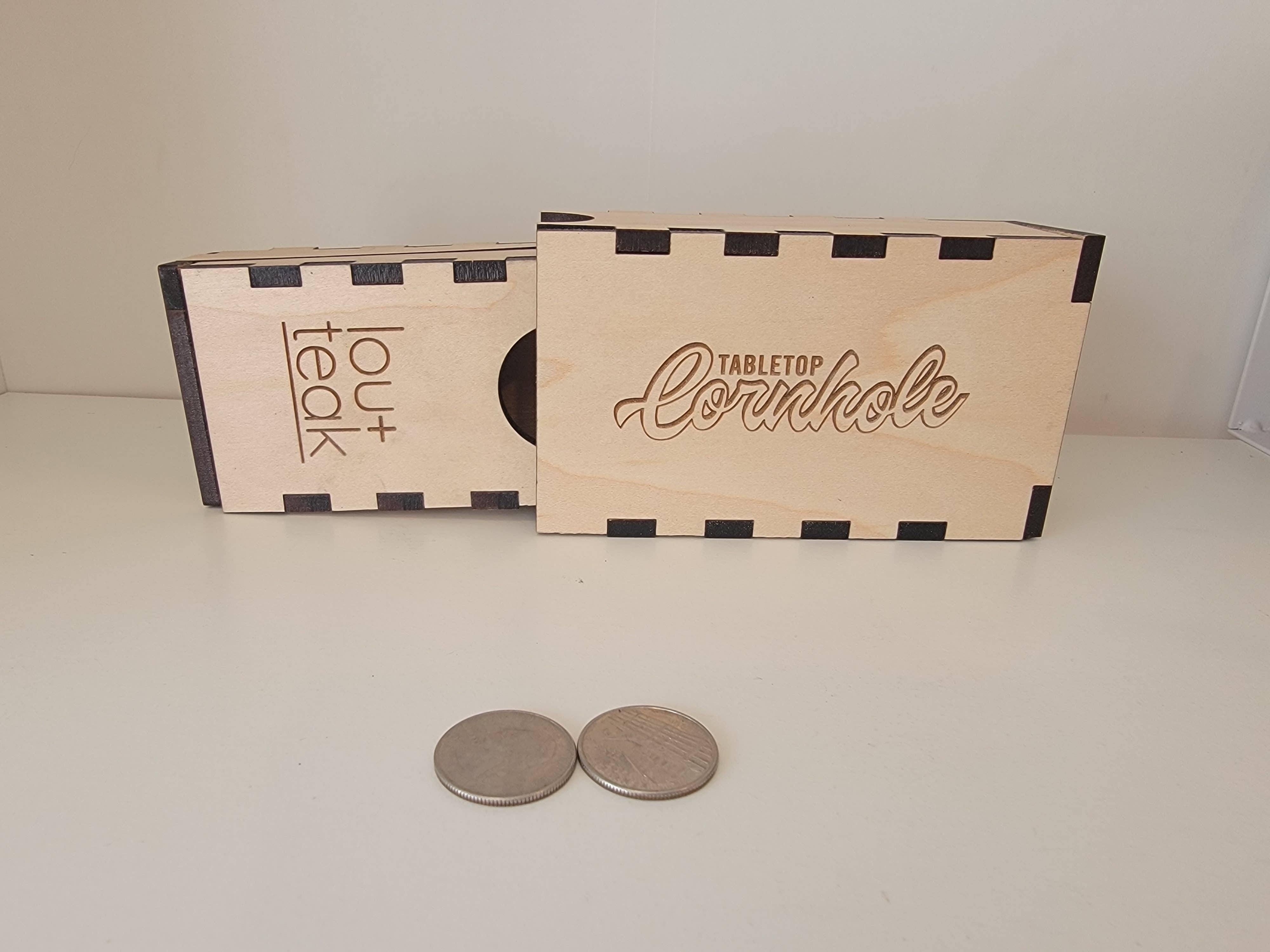 lou+teak - Wholesale Cornhole - Mini Desktop Cornhole | Laser Cut + Engrave | Hand Assembled2