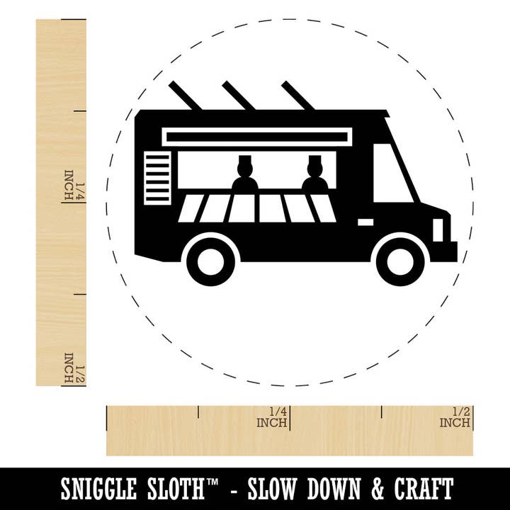 Food Truck Vehicle Self-Inking Rubber Stamp for Stamping Crafting Planners for wholesale by Sniggle Sloth