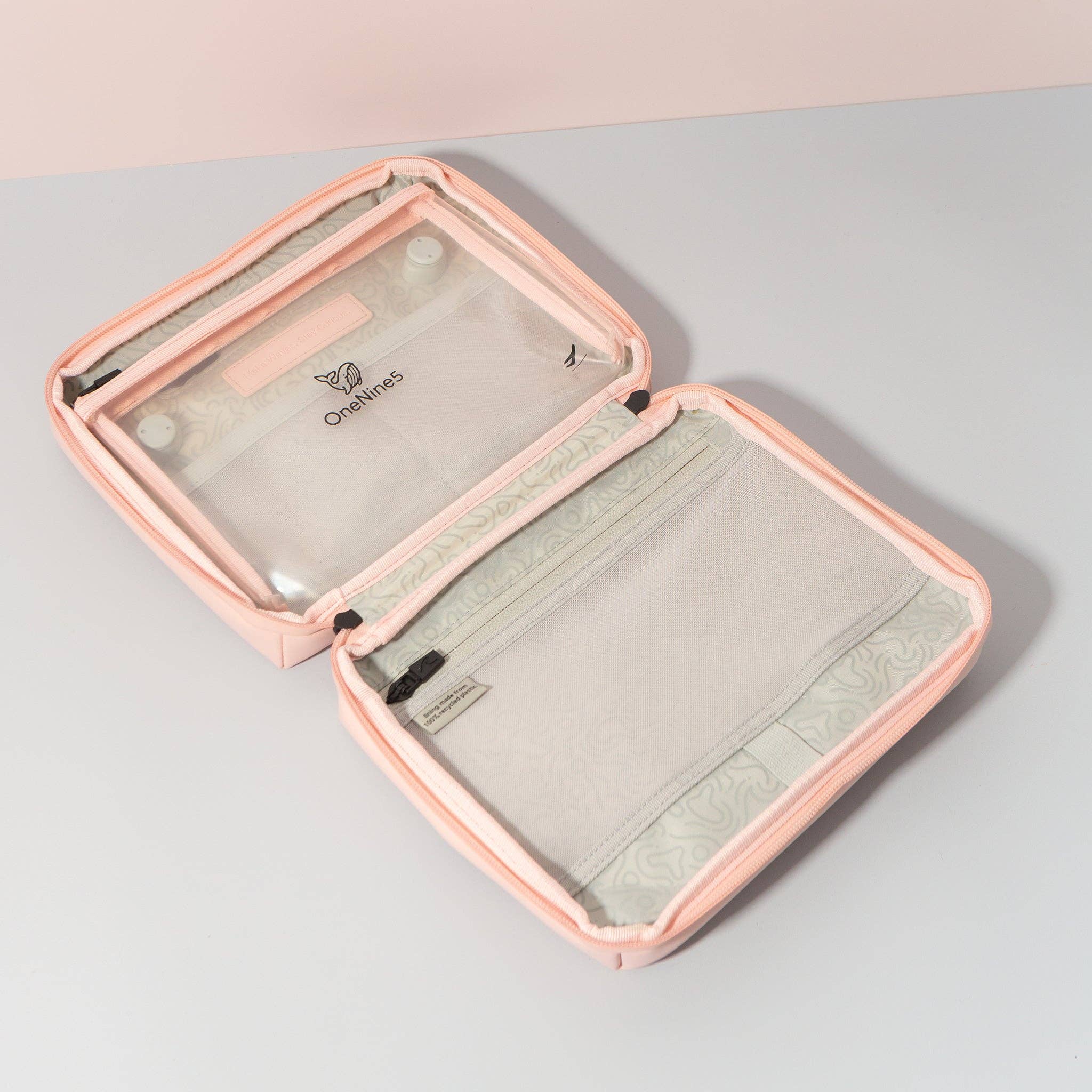 OneNine5 - Wholesale Toiletry Bag - Women's - Eco Travel Wash Bag, Komodo Pink4