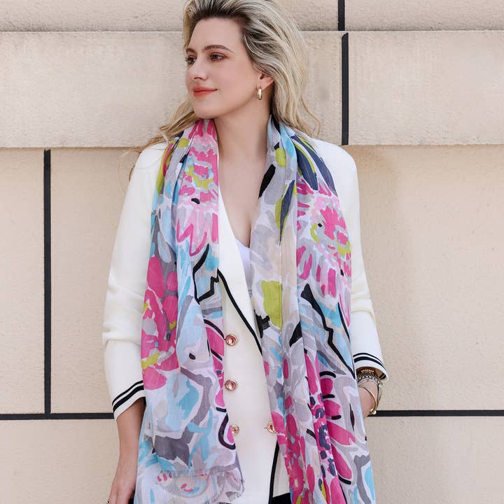 Emilie collection - Wholesale Scarf - Women's - Scarf with glitter and print13