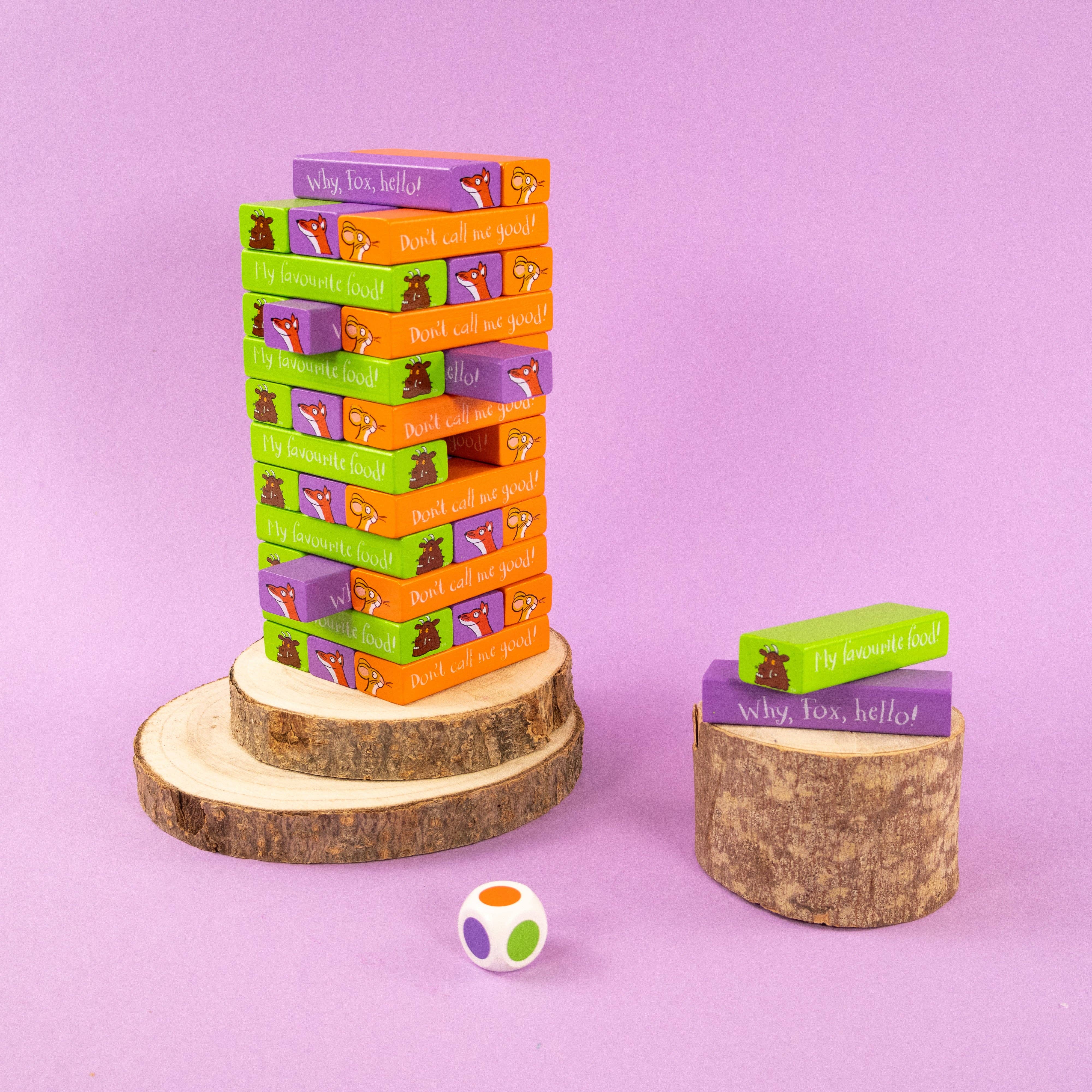 Robert Frederick Ltd - Wholesale Stacking game - The Gruffalo Tumble Tower Game - Wooden Stacking Set With Dice3