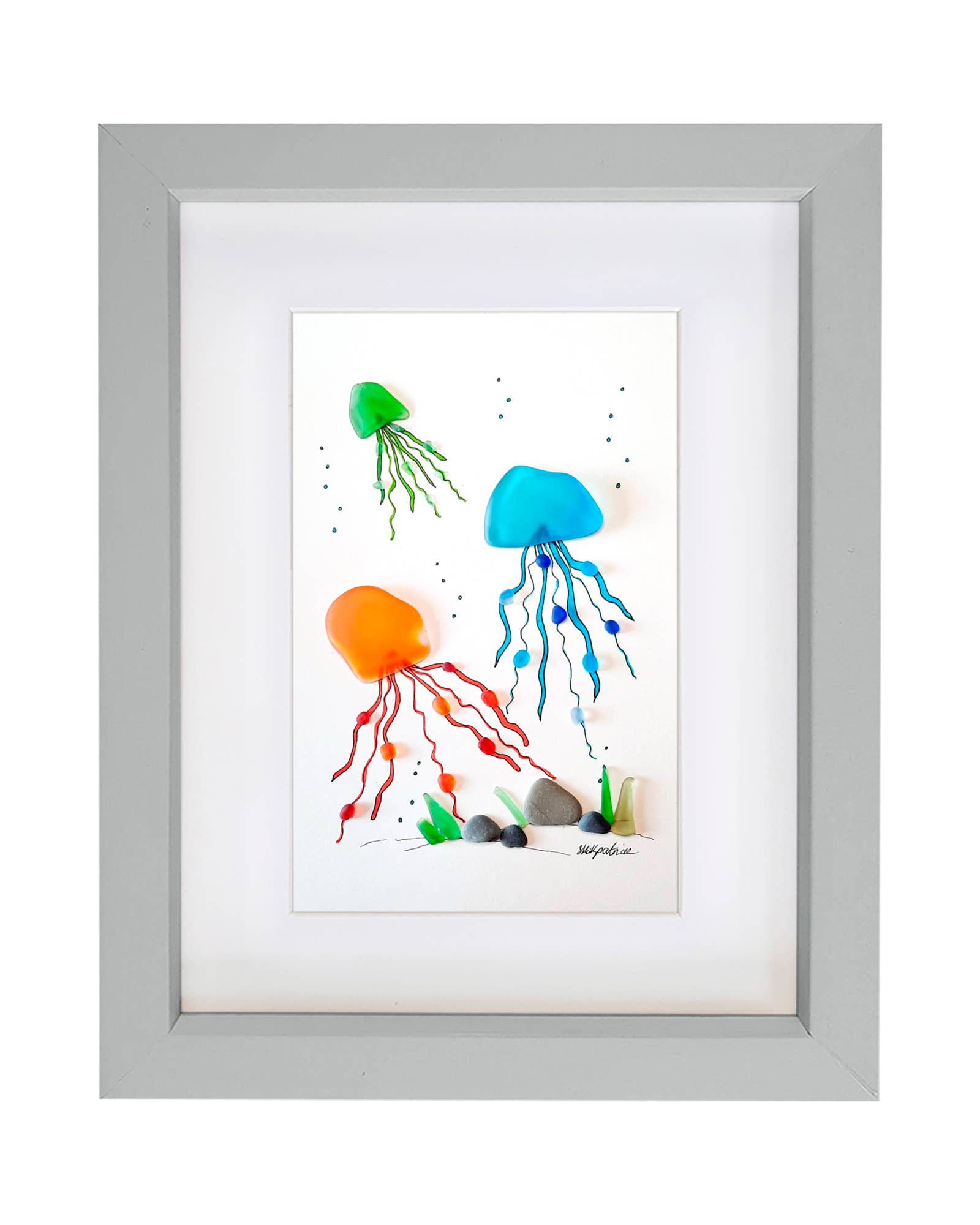 UrchinArtworks – wholesale Art print – Jellyfish Sea Glass Picture Wall Art Decor 3
