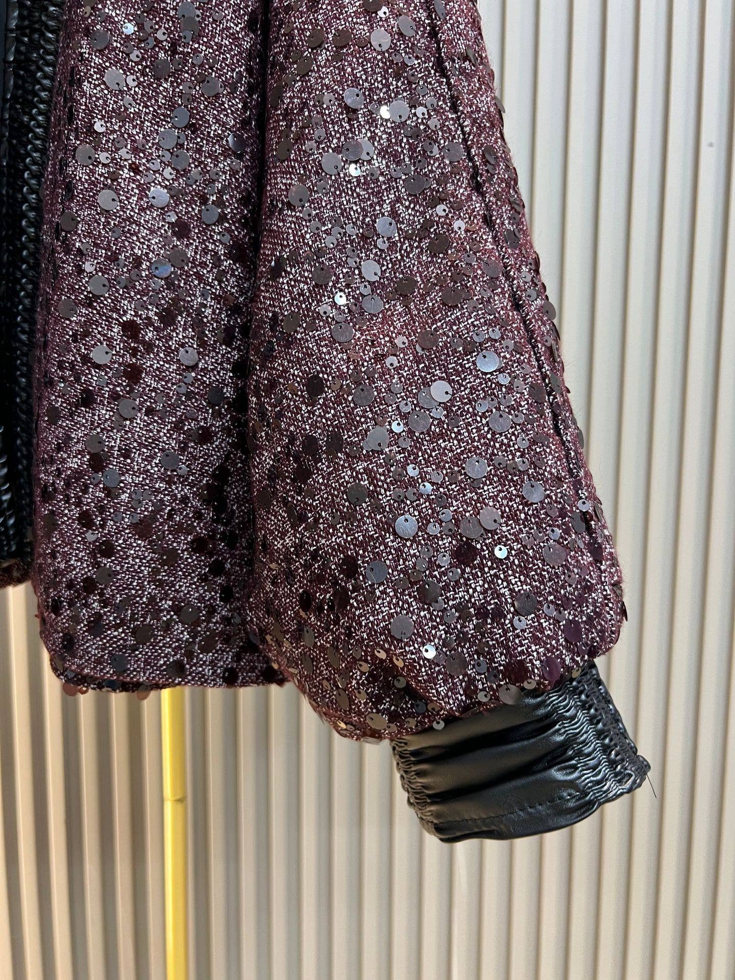 Purple SY515 Sequin Panel Open-Front Jacket with Contrast Trim for wholesale on Faire4