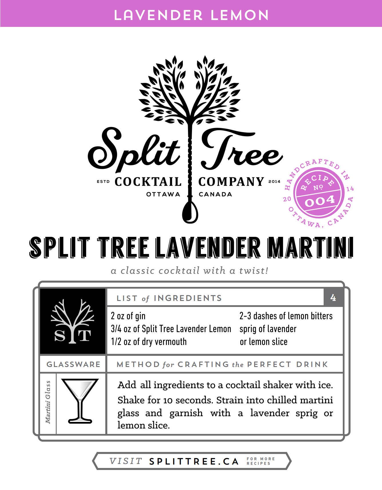 Split Tree Cocktail Co - Wholesale Cocktail Mix/Syrup - Lavender Lemon Cordial Cocktail and Soda Mix4