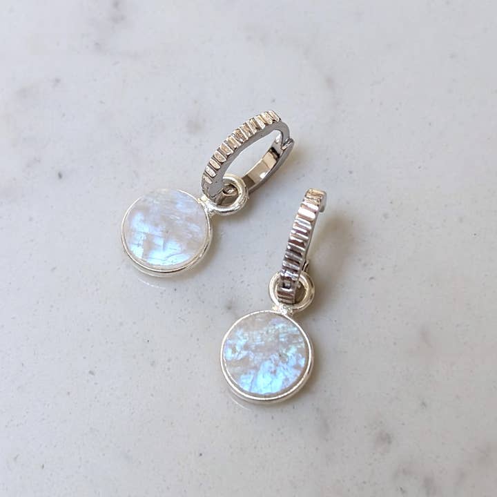 The Circle Moonstone Earrings for wholesale by Lapis London