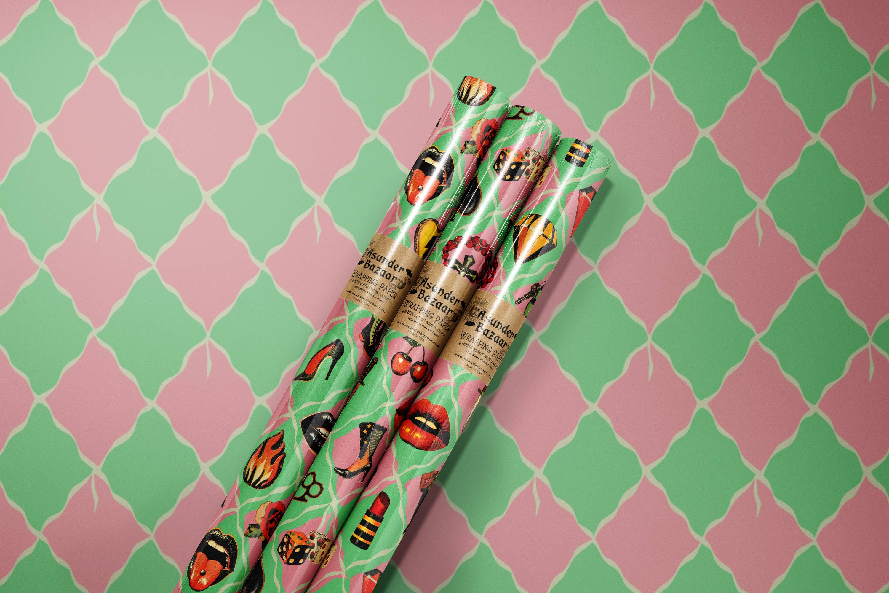 Asunder Bazaar - Wholesale Wrapping Paper Roll - Bad Girls Club Wrapping Paper 3 Sheet Roll1