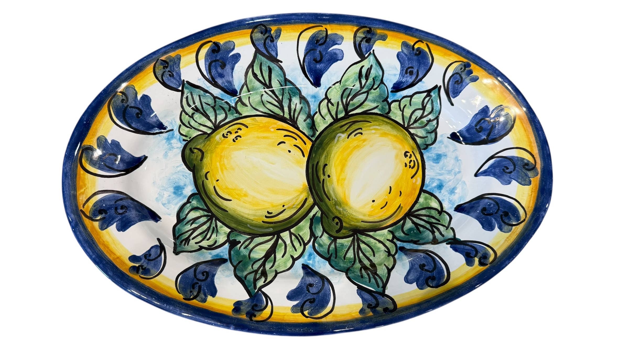 Euro Ceramica Home | ClayBarn - Wholesale Platter - Exclusively on Faire - Sicilia Hand Painted Serving Platter4