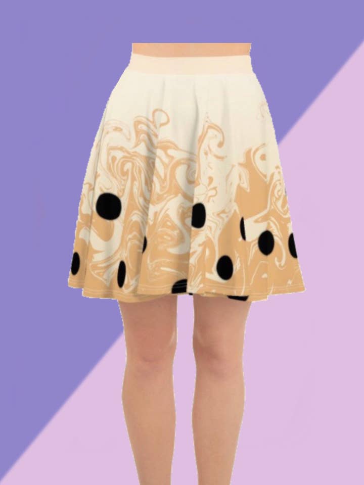 Bubble Tea Skirt // Cute Anime Fashion in pink, blue, & tan for wholesale by AstroManatee Shop