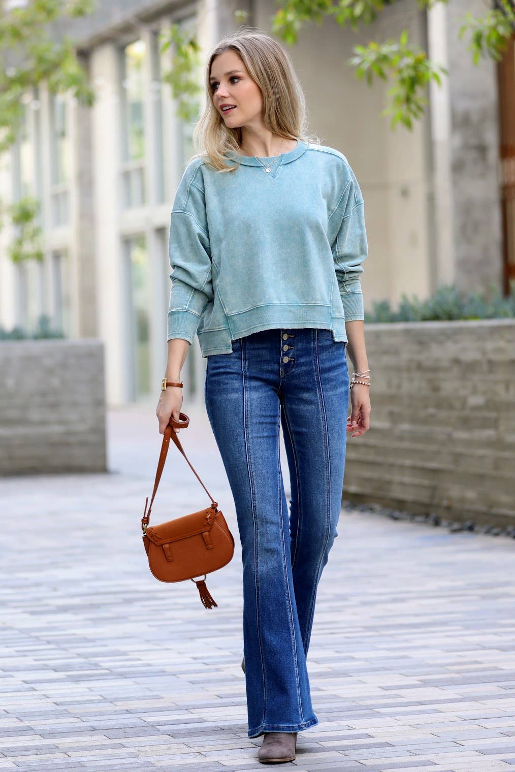 MOCHA  French Terry Acid Wash Pullover for wholesale on Faire12