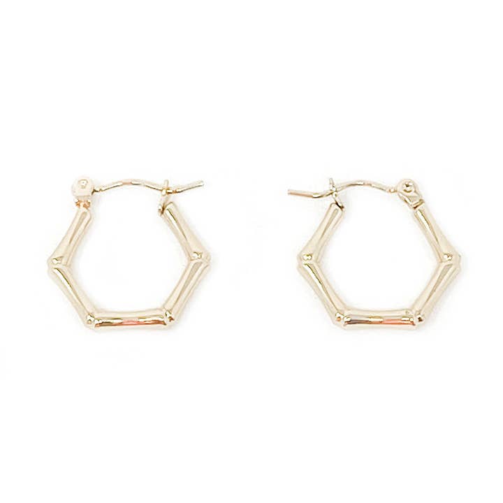 Non-Tarnish Gold Filled Small Bamboo Hoop Earrings for wholesale by PowerBeads by jen