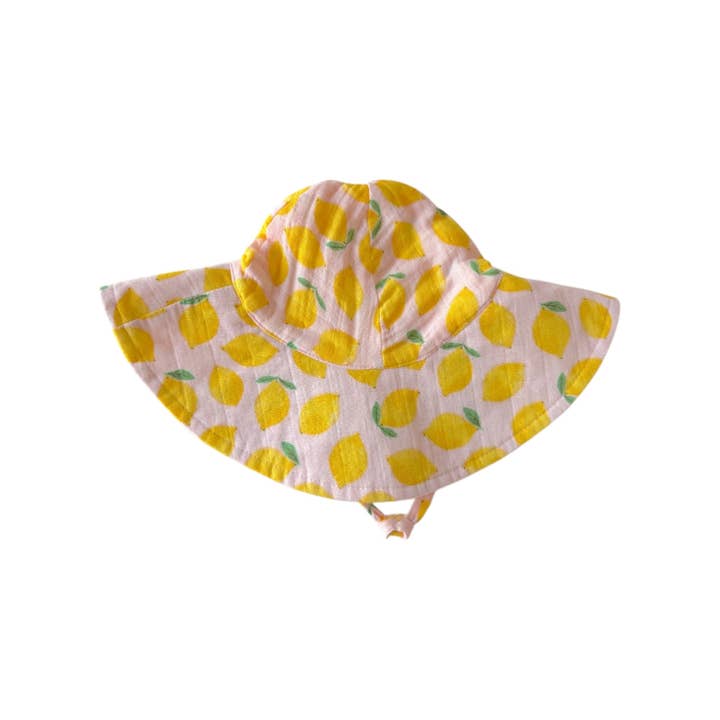 SIIX Collection - Wholesale Sun Hat - Kids - Lemon Sorbet / Muslin Wide Brim Sunhat