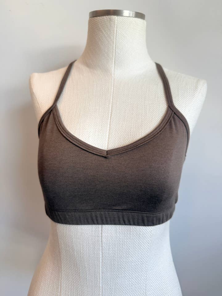 Bamboo Bralette Coffee Brown with matching binding for wholesale by Ancient Language 97