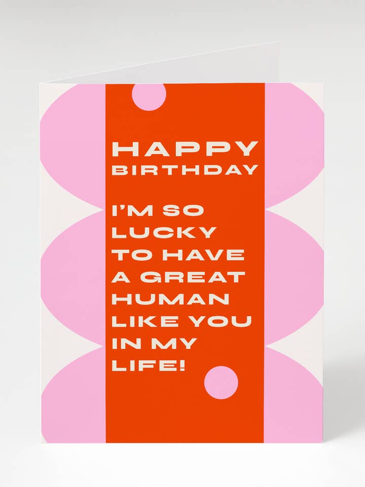 HBD Great Human Birthday Card Pink for wholesale by Bon Femmes