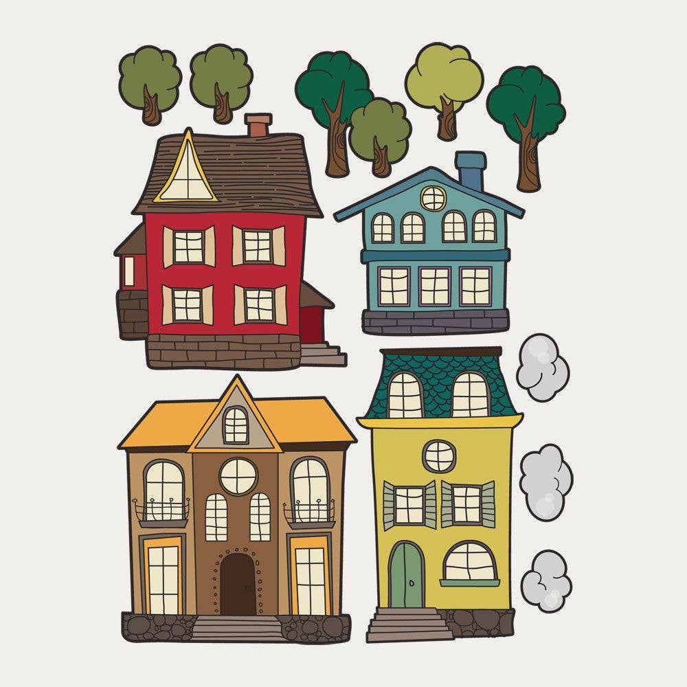 Simple Shapes - Wholesale Wall Decor - Kids & Baby - House Wall Sticker Set1