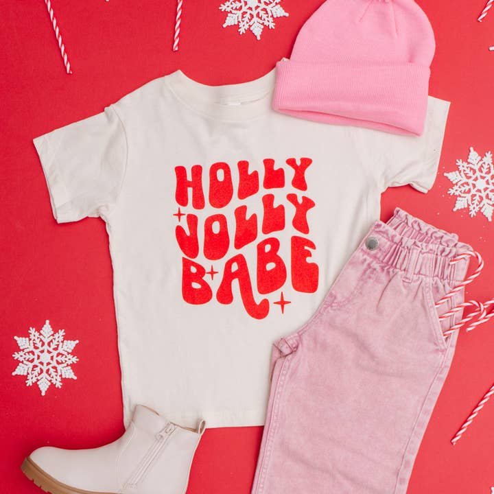 Chemise de Noël Holly Jolly Babe pour tout-petits et jeunes pour la vente par Benny & Ray Apparel