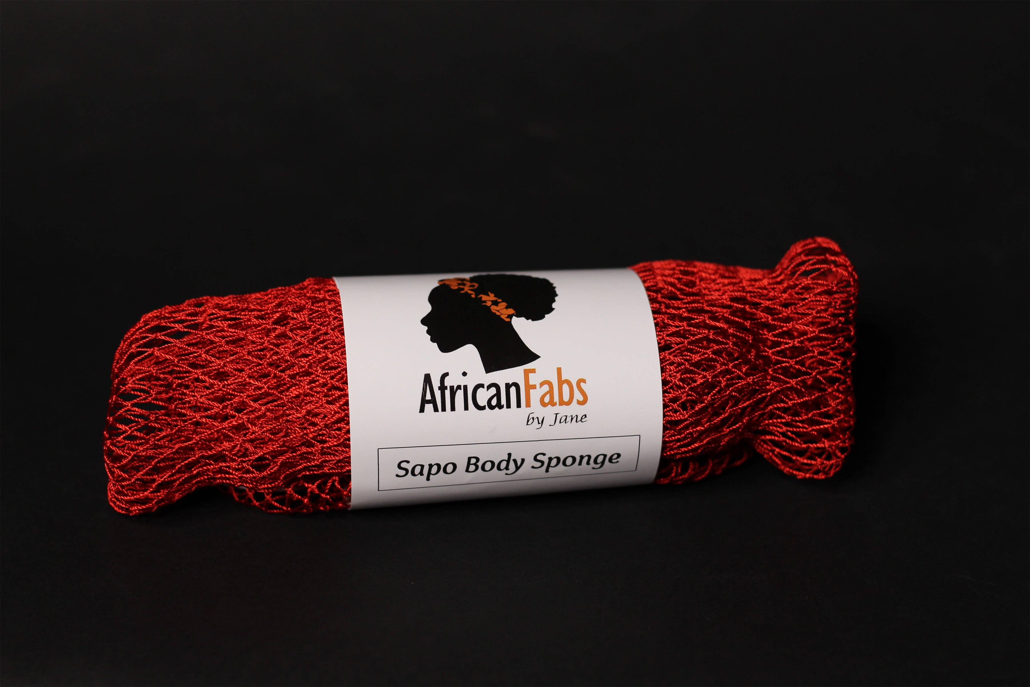 AfricanFabs - Vente Éponges de bain - 5 Pièces - Éponge filet africaine / Filet exfoliant africain / Éponge Sapo - Rouge1