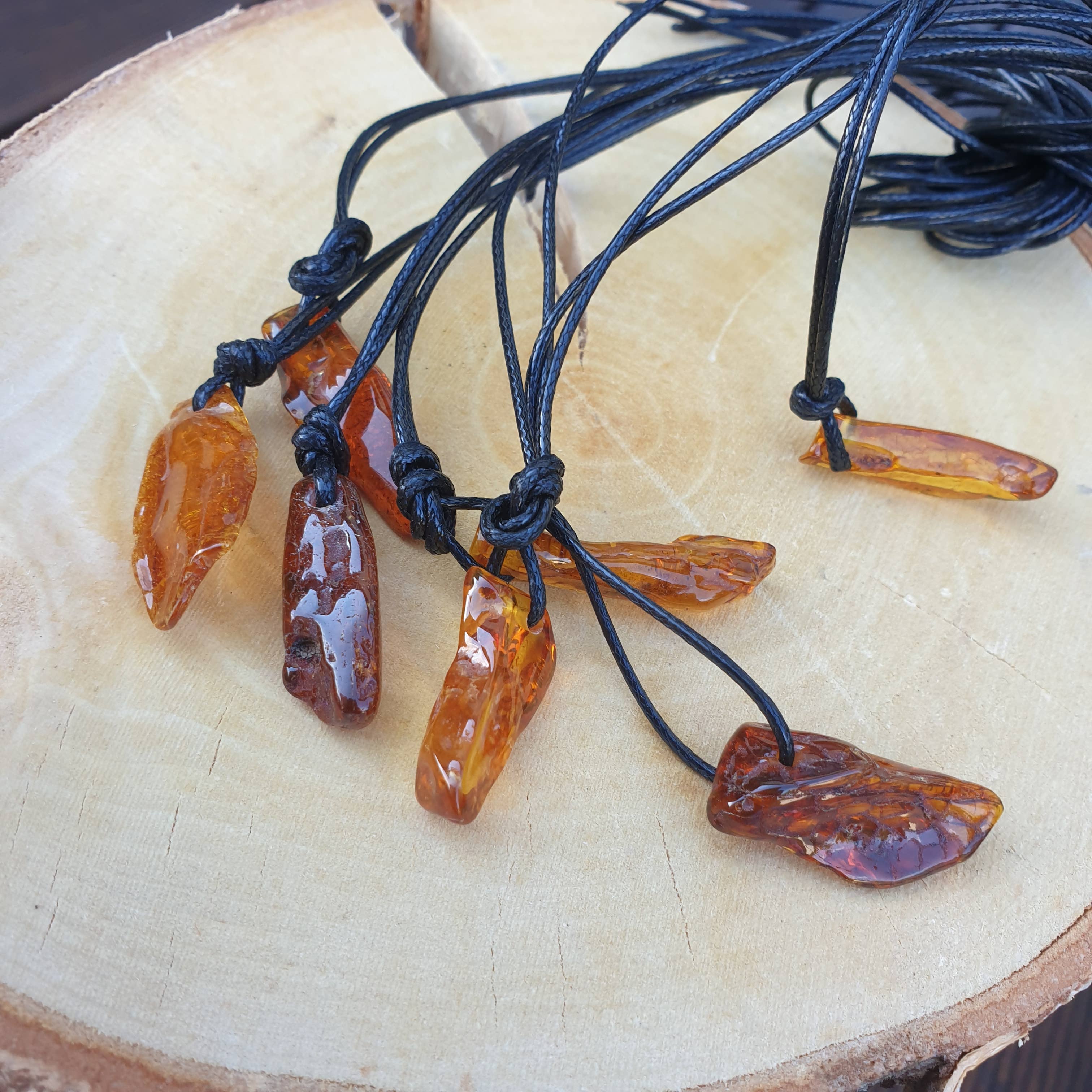 AmberLithuania - Wholesale Individual Charm/Pendant - Raw crystal pendants necklace charms Amber man's jewelery 7